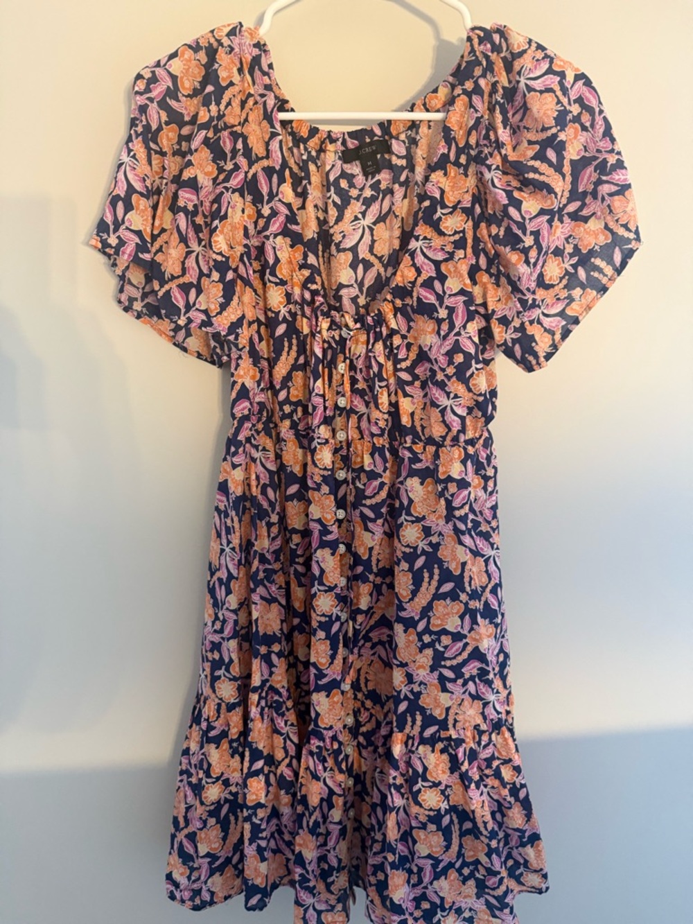 J. Crew Floral Swim Coverup - Blue, orange and Pink